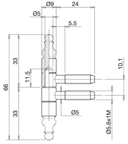 Einbohrband mit Zierkopf patiniert Rolle 9mm