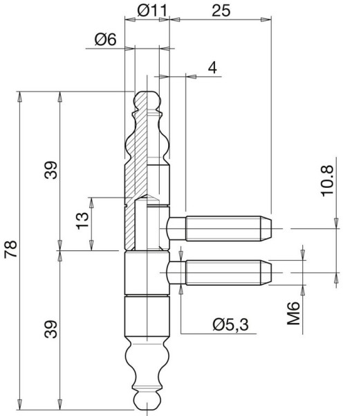 Einbohrband mit Zierkopf schwarz gebürstet Rolle 11mm