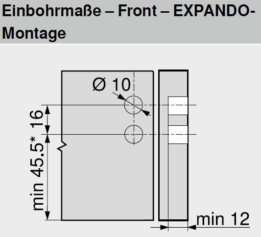 Frontbefestigung N BLUM LEGRABOX pure, EXPANDO