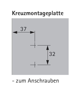 Anschraub Kreuzmontageplatte Veosys D = 0