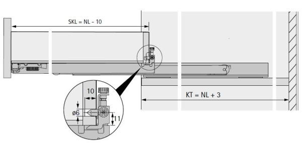 Actro 5D Vollauszug für Bodenmontage NL350mm bis 40kg