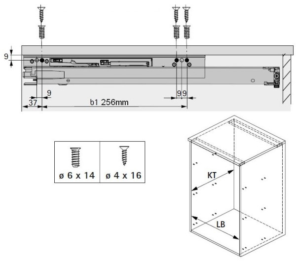 Actro 5D Vollauszug für Bodenmontage NL350mm bis 40kg