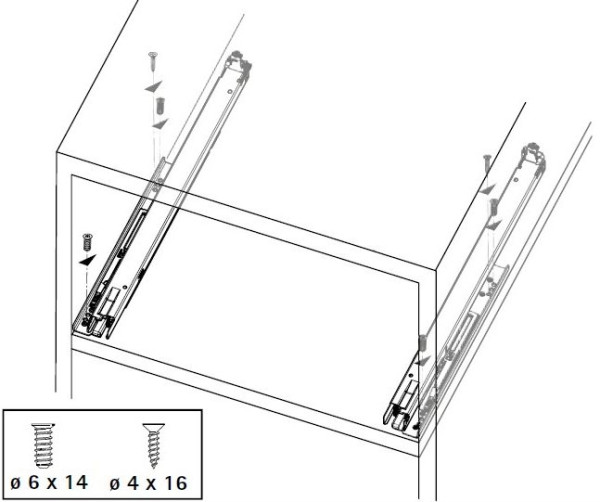 Actro 5D Vollauszug für Bodenmontage NL350mm bis 40kg