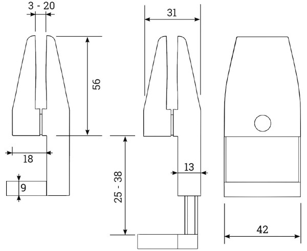 Schallschutzpanel-Tischklemme OK-LINE L, weiss, 25-38mm