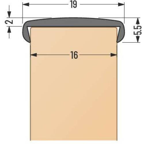 Softkante (Einfasskante) Schwarz für 16mm Platten