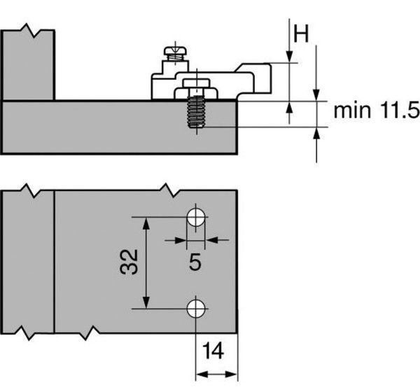 Kreuzmontageplatte 3mm, MODUL, BLUM 199.8130