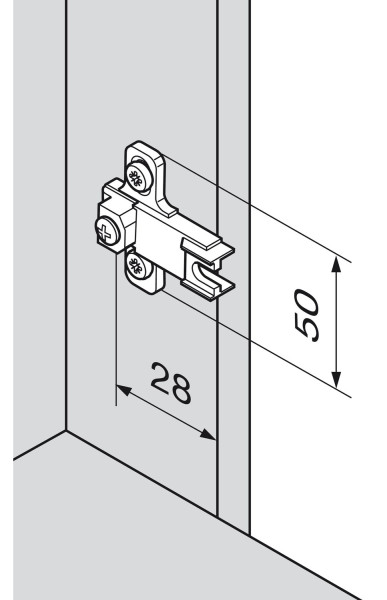 Kreuzmontageplatte 3mm, MODUL, BLUM 199.8130