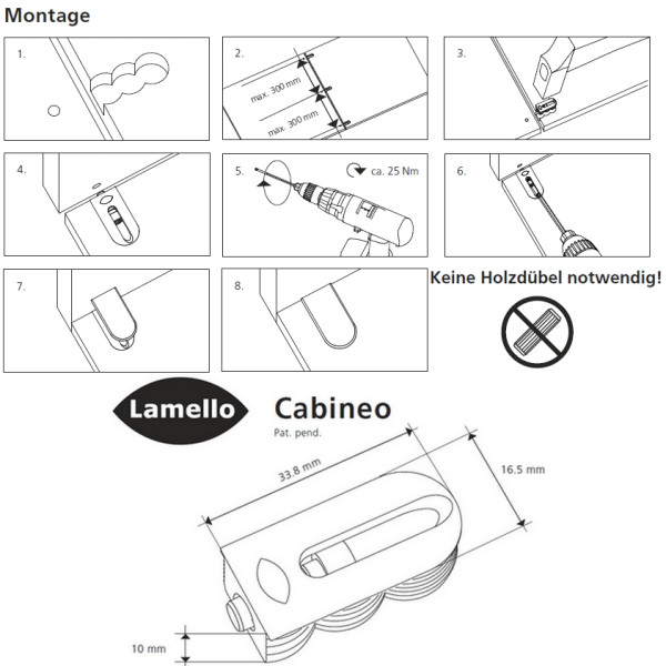 Korpusverbinder LAMELLO CABINEO 12