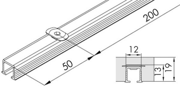Laufschienen mit Drehriegel HAWA Clipo 10/15 250cm