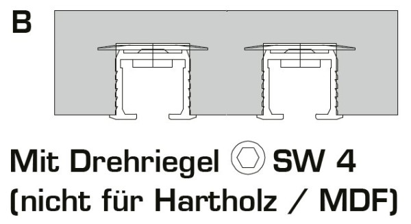 Laufschienen mit Drehriegel HAWA Clipo 10/15 250cm