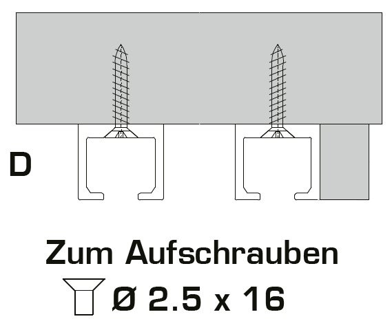 Einfachlaufschienen HAWA Clipo 10/15 zum Aufschrauben