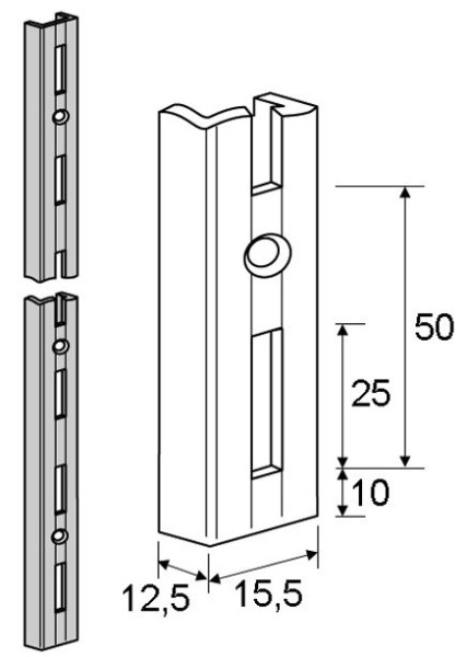 Wandschienen ELEMENT-SYSTEM 50 250cm weiß