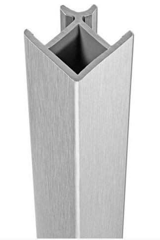 Formteile für Sockelblenden, Aluminium gebürstet; Innen-/Außenecke 90°; Höhe 97mm