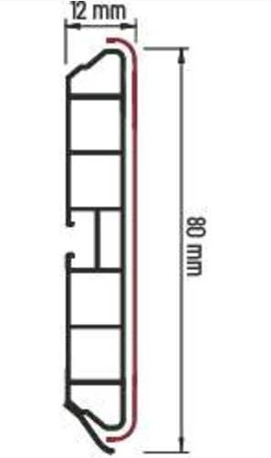 Sockelblenden Kunststoff Farbe Aluminium gebürstet, Höhe 80mm Länge 400cm