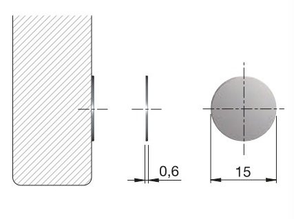 Magnet Gegenstück zum Kleben Ø 15 mm vernickelt