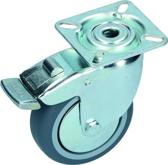 Lenkrolle mit Gleitlager und Feststeller Rad 75mm