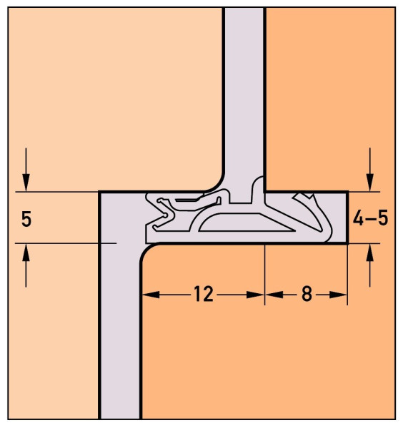 Haustür-Silikon-Dichtungspr. DEVENTER DS 112a, zinkgrau 6m
