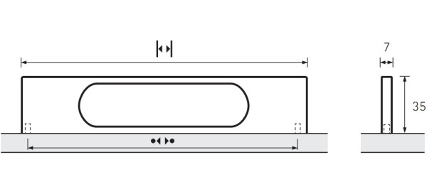 Möbelgriff -Apua- Bohrabstand 460mm Aluminium