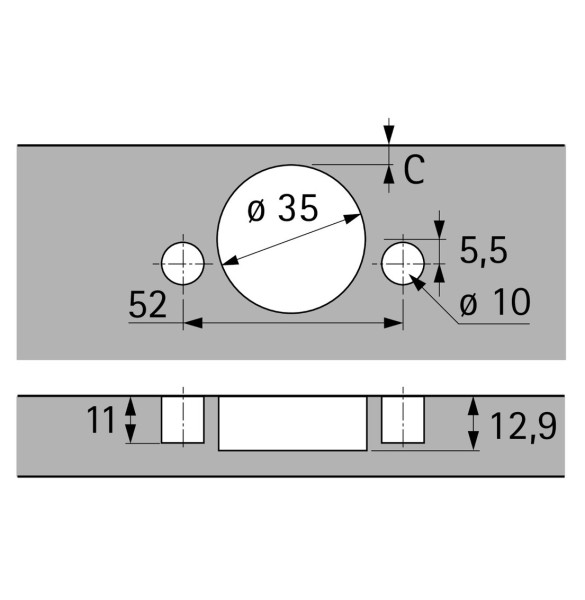 Topfscharnier sensys 8645i 110° Flash (einliegende Tür)