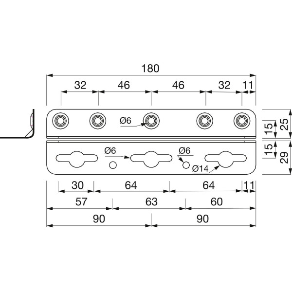 Verbindungsbeschlag für Betten 180mm (Set)