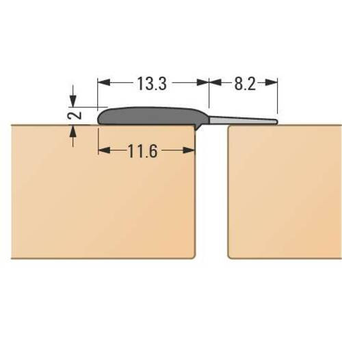Anschlagdichtung mit Weichlippe RAL 9005 Tiefschwarz 250cm