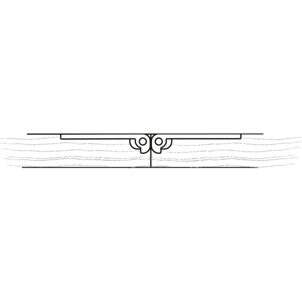 Tischscharnier, 30x72 mm, ÖW 180°, Messing Edelstahl Effekt