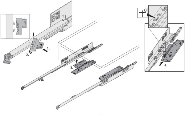 Öffnungssystem Push to open Silent, < 10kg
