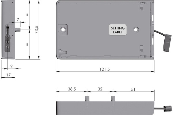 Klappenbeschlag Kiaro easy, strong, grau