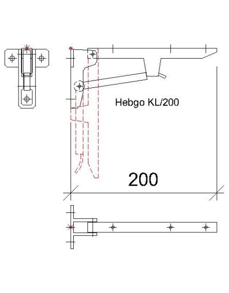 Klappkonsole HEBGO verz. 200mm Belastbarkeit 75kg pro Konsole