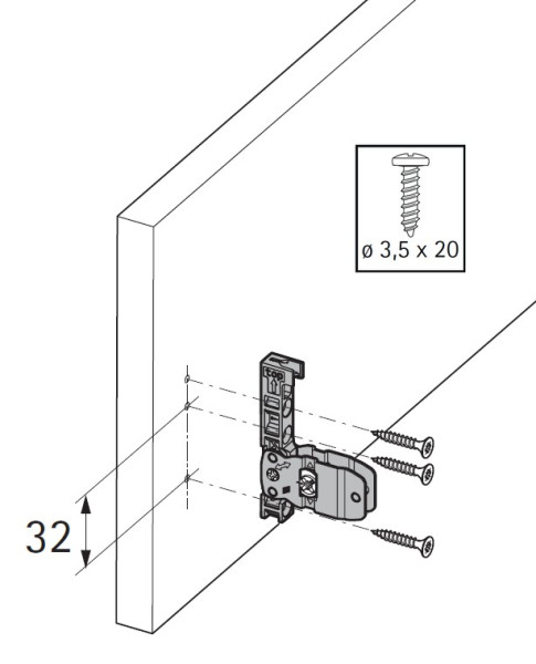 AvanTech YOU Frontbefestigung für Zarge, Höhe 139 mm, zum Anschrauben