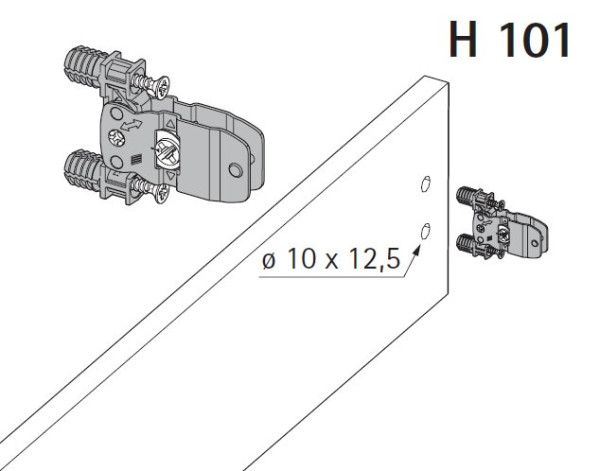 AvanTech YOU Frontbefestigung für Zarge, Höhe 101mm, zum Einschlagen