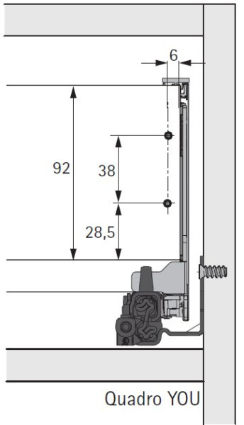 AvanTech YOU Set Zarge, Höhe 139mm x NL 650mm, silber, links und rechts