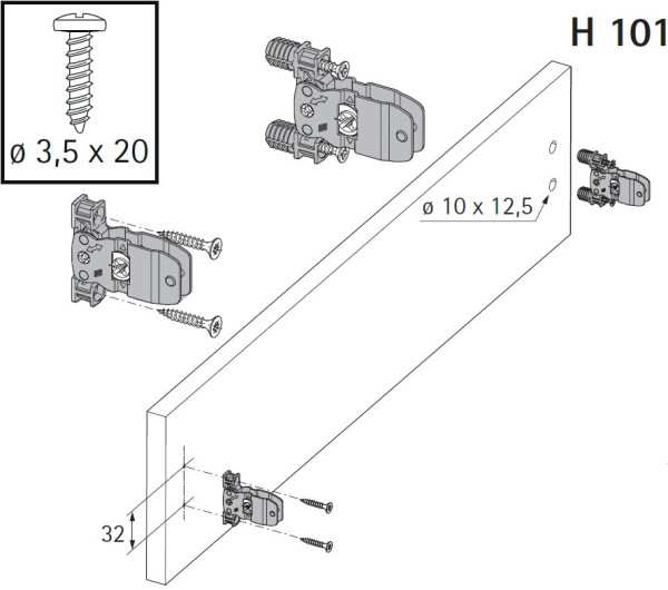 AvanTech YOU Set Zarge, Höhe 139mm x NL 650mm, silber, links und rechts