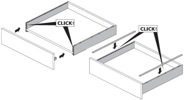AvanTech YOU Set Zarge, Höhe 139mm x NL 650mm, silber, links und rechts