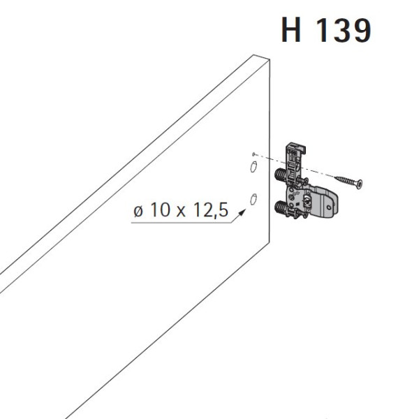 AvanTech YOU Frontbefestigung für Zarge, Höhe 139mm, zum Einschlagen
