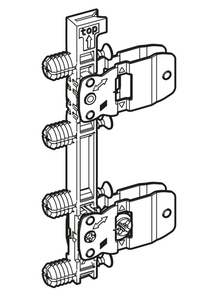 AvanTech YOU Frontbefestigung für Zarge, Höhe 187mm, zum Einschlagen