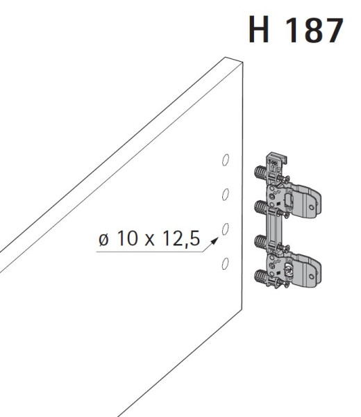 AvanTech YOU Frontbefestigung für Zarge, Höhe 187mm, zum Einschlagen