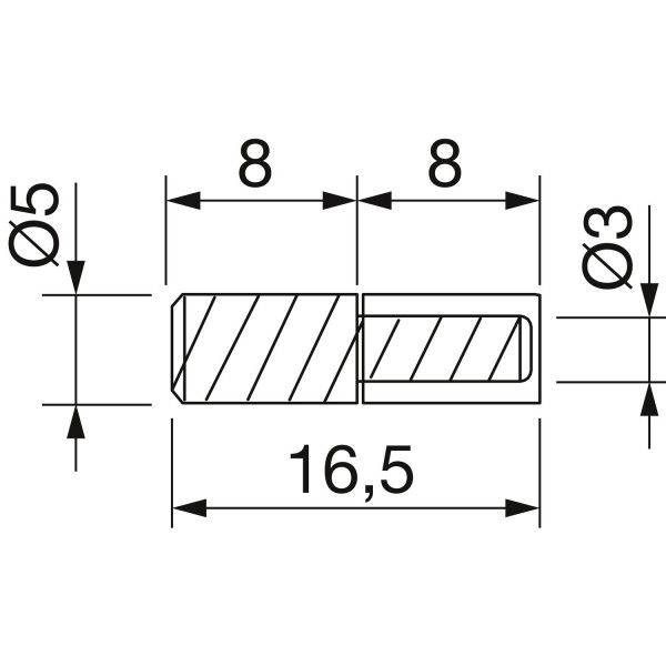 Glasbodenträger Claudia zum Stecken, Bohr ø 5 mm, Stahl vernickelt