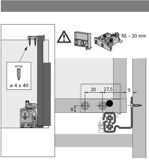 Quadro V6 5D M (30 kg) mit Push to open, 380 mm