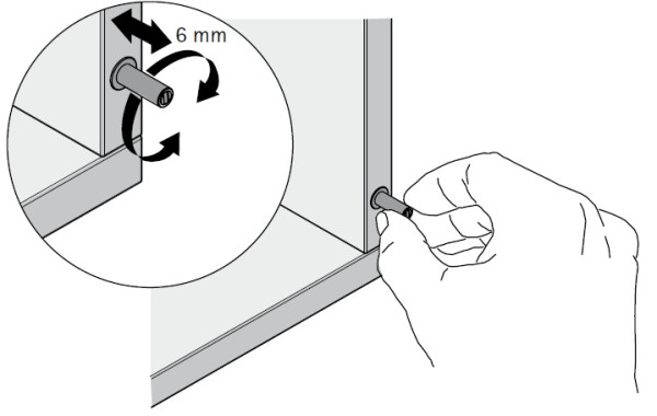 Push-To-Open Pin zum Einbohren, anthrazit, Kurzhub