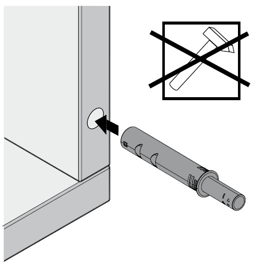 Push-To-Open Pin zum Einbohren, lichtgrau, Kurzhub