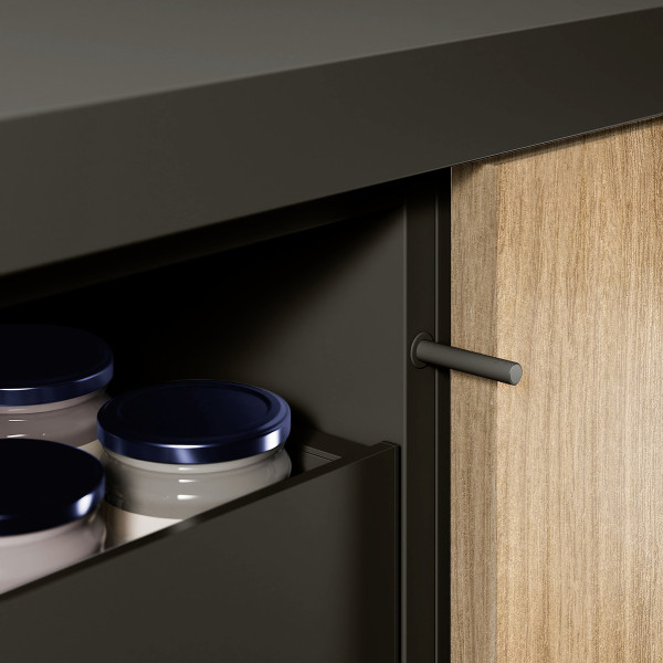 Push-To-Open Magnet zum Einbohren, anthrazit, Langhub