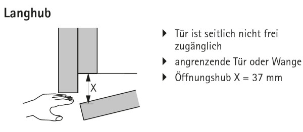 Push to open Pin Strong zum Anschrauben, weiß, Langhub 37mm