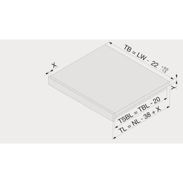 BLUM Tablararretierung für Movento und Tandem Vollauszügen