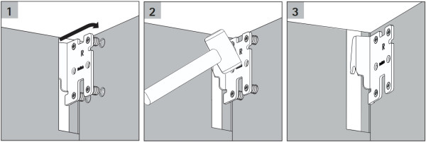Schrankaufhänger-Set HETTICH SAH 500, zum Einpressen