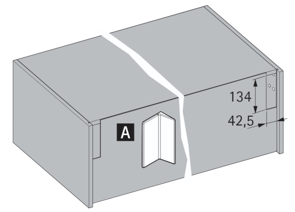 Abdeckkappen A 16-20mm, Rückwandversprung Kunststoff weiss, li/re