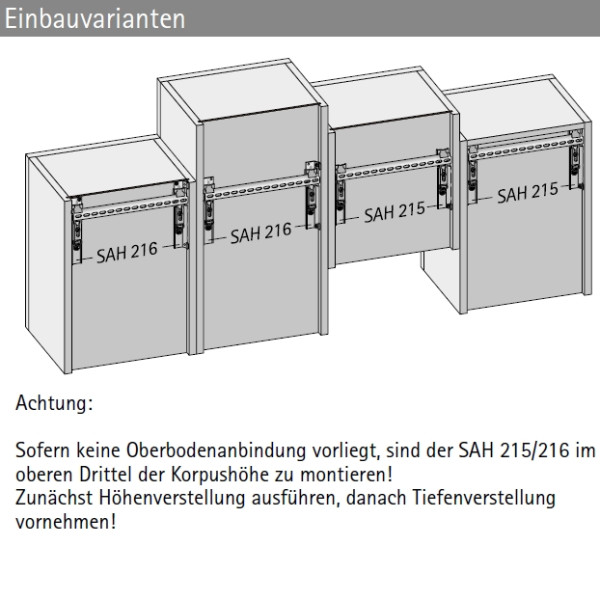 Schrankaufhänger SAH 216 (Garnitur)