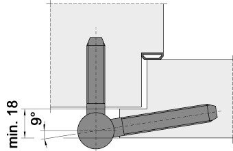 Einbohrbänder BAKA C 1-20 WF Edelstahl, ø 20 mm, Höhe 86 mm