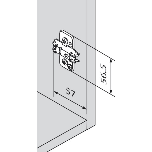 BLUM CLIP Exzenter Kreuzmontageplatte, Stahl, EXPANDO, Distanz 3 mm