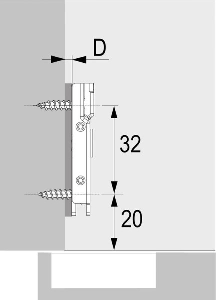Linear-Montageplatte Avosys, Distanz 1,5mm